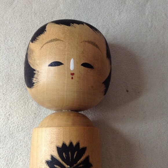 VTG Japanese Kokeshi Doll; "Sleeping"; Dento, signed, wood turned; Asian collect - Picture 2 of 6